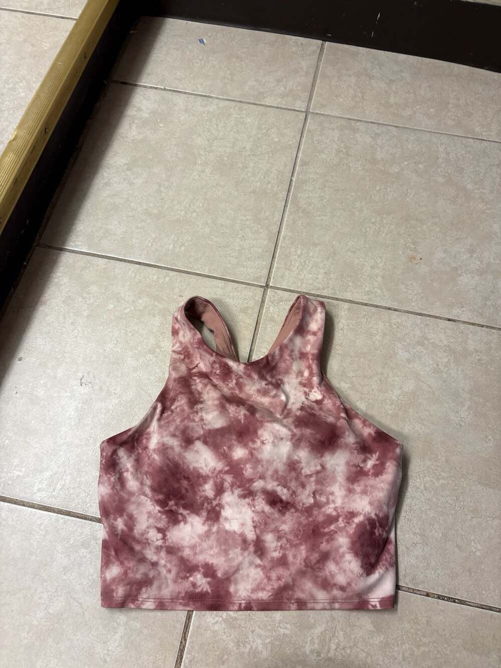 Athleta Conscious Crop Top Tank in Rose Pink Tie Dye Size S